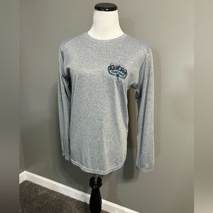 Ron Jon surf shop long sleeve dry fit shirt with artwork on front and back‎